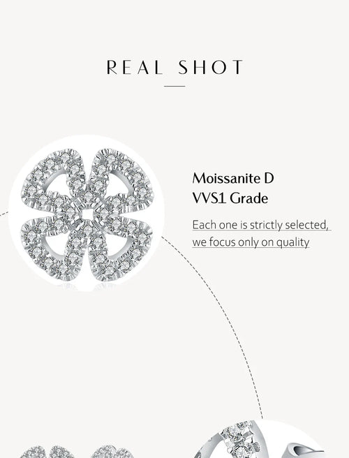 Moissanite D Color Solitaire Stud Earrings 925 Sterling Silver For Women Gift