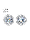 Moissanite Diamond Stud Earrings 925 Sterling Silver Round Halo Wedding Jewelry