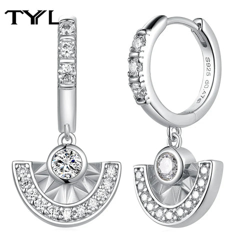 Moissanite VVS1 Drop Earrings 18K Gold Plated 925 Sterling Round Pear Square