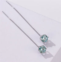 Moissanite Drop Earrings 5-6.5mm Sterling 925 Silver Solitaire Dangle Gift
