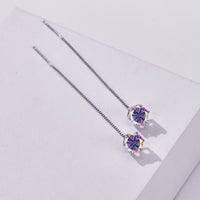 Moissanite Drop Earrings 5-6.5mm Sterling 925 Silver Solitaire Dangle Gift