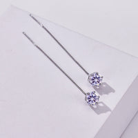 Moissanite Drop Earrings 5-6.5mm Sterling 925 Silver Solitaire Dangle Gift