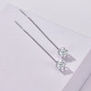 Moissanite Drop Earrings 5-6.5mm Sterling 925 Silver Solitaire Dangle Gift