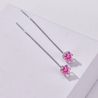 Moissanite Drop Earrings 5-6.5mm Sterling 925 Silver Solitaire Dangle Gift