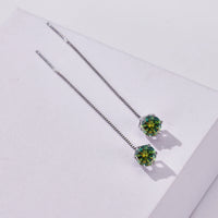 Moissanite Drop Earrings 5-6.5mm Sterling 925 Silver Solitaire Dangle Gift
