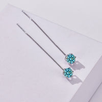 Moissanite Drop Earrings 5-6.5mm Sterling 925 Silver Solitaire Dangle Gift