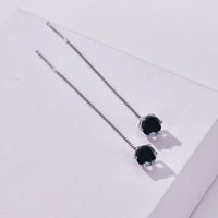Moissanite Drop Earrings 5-6.5mm Sterling 925 Silver Solitaire Dangle Gift
