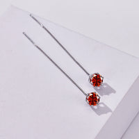 Moissanite Drop Earrings 5-6.5mm Sterling 925 Silver Solitaire Dangle Gift