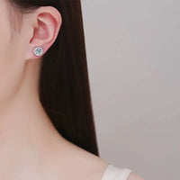 Moissanite Earrings 925 Sterling Silver Clip Stud Luxury Gift For Women