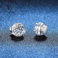 Moissanite Earrings 925 Sterling Silver Clip Stud Luxury Gift For Women