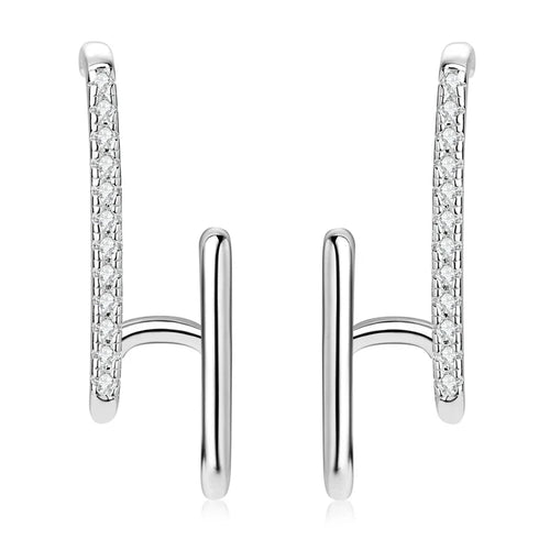 Moissanite Geometric Stud Earrings 925 Sterling Silver Push Back Gift For Women