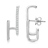 Moissanite Geometric Stud Earrings 925 Sterling Silver Push Back Gift For Women