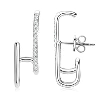 Moissanite Geometric Stud Earrings 925 Sterling Silver Push Back Gift For Women