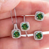 Moissanite D Color Round Cut 925 Sterling Silver Pendant Necklace and Studs Set