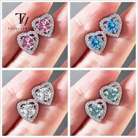 Moissanite 2ctw D Color Heart Stud Earrings 1ct Each 925 Sterling Silver