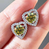 Moissanite 2ctw D Color Heart Stud Earrings 1ct Each 925 Sterling Silver