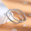 Moissanite Hoop Earrings 30/50mm Sterling Silver 925 Bridal Wedding Hoops