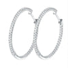 Moissanite Hoop Earrings 30/50mm Sterling Silver 925 Bridal Wedding Hoops