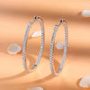 Moissanite Hoop Earrings 30/50mm Sterling Silver 925 Bridal Wedding Hoops