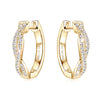 Moissanite Hoop Earrings 925 Sterling Silver Twist Small Hoops For Women