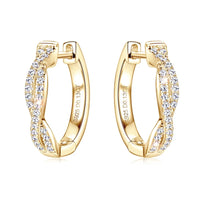 Moissanite Hoop Earrings 925 Sterling Silver Twist Small Hoops For Women