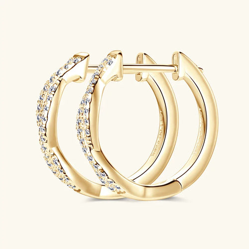 Moissanite Hoop Earrings 925 Sterling Silver Twist Small Hoops For Women