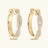 Moissanite Hoop Earrings 925 Sterling Silver Twist Small Hoops For Women