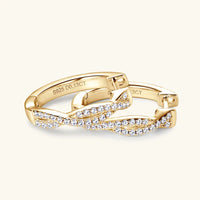 Moissanite Hoop Earrings 925 Sterling Silver Twist Small Hoops For Women