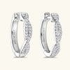 Moissanite Hoop Earrings 925 Sterling Silver Twist Small Hoops For Women
