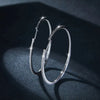 Moissanite Hoop Earrings 30/50mm Sterling Silver 925 Bridal Wedding Hoops