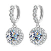 Moissanite Hoop Huggie Earrings 925 Sterling Silver Dangle Drop 3ct 2ct