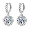 Moissanite Hoop Huggie Earrings 925 Sterling Silver Dangle Drop 3ct 2ct