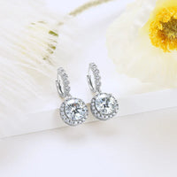 Moissanite Hoop Huggie Earrings 925 Sterling Silver Dangle Drop 3ct 2ct
