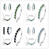 4.5ct Moissanite 925 Sterling Silver Bridal Jewelry Set Ring Necklace Earrings