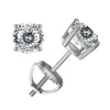 Moissanite Screw-Back Stud Earrings 0.5-2CT Four-Prong S925 Sterling Silver