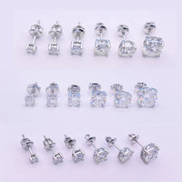 Moissanite Screw-Back Stud Earrings 0.5-2CT Four-Prong S925 Sterling Silver