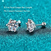 Moissanite Screw Stud Earrings 0.2-2CT D Color 925 Sterling Silver 6 Prong
