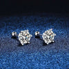 Moissanite Screw Stud Earrings 0.2-2CT D Color 925 Sterling Silver 6 Prong