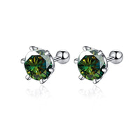 Moissanite Screw Stud Earrings 0.5-2ct D Color 925 Sterling Silver Wedding Studs