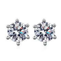 Moissanite Screw Stud Earrings 0.2-2CT D Color 925 Sterling Silver 6 Prong