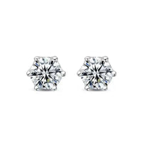 Moissanite Screw Stud Earrings 0.2-2CT D Color 925 Sterling Silver 6 Prong