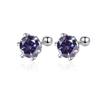 Moissanite Screw Stud Earrings 0.5-2ct D Color 925 Sterling Silver Wedding Studs