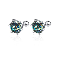 Moissanite Screw Stud Earrings 0.5-2ct D Color 925 Sterling Silver Wedding Studs