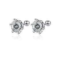 Moissanite Screw Stud Earrings 0.5-2ct D Color 925 Sterling Silver Wedding Studs