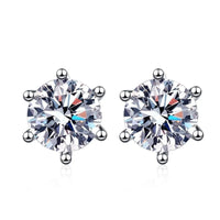 Moissanite Screw Stud Earrings D Color 6-Prong 925 Sterling Silver Wedding