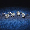 Moissanite Screw Stud Earrings D Color 6-Prong 925 Sterling Silver Wedding