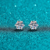 Moissanite Screw Stud Earrings D Color 6-Prong 925 Sterling Silver Wedding