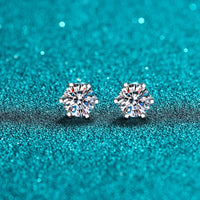 Moissanite Screw Stud Earrings D Color 6-Prong 925 Sterling Silver Wedding
