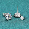 Moissanite Screw Stud Earrings D Color 6-Prong 925 Sterling Silver Wedding