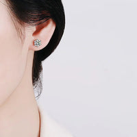 Moissanite Screw Stud Earrings D Color 6-Prong 925 Sterling Silver Wedding